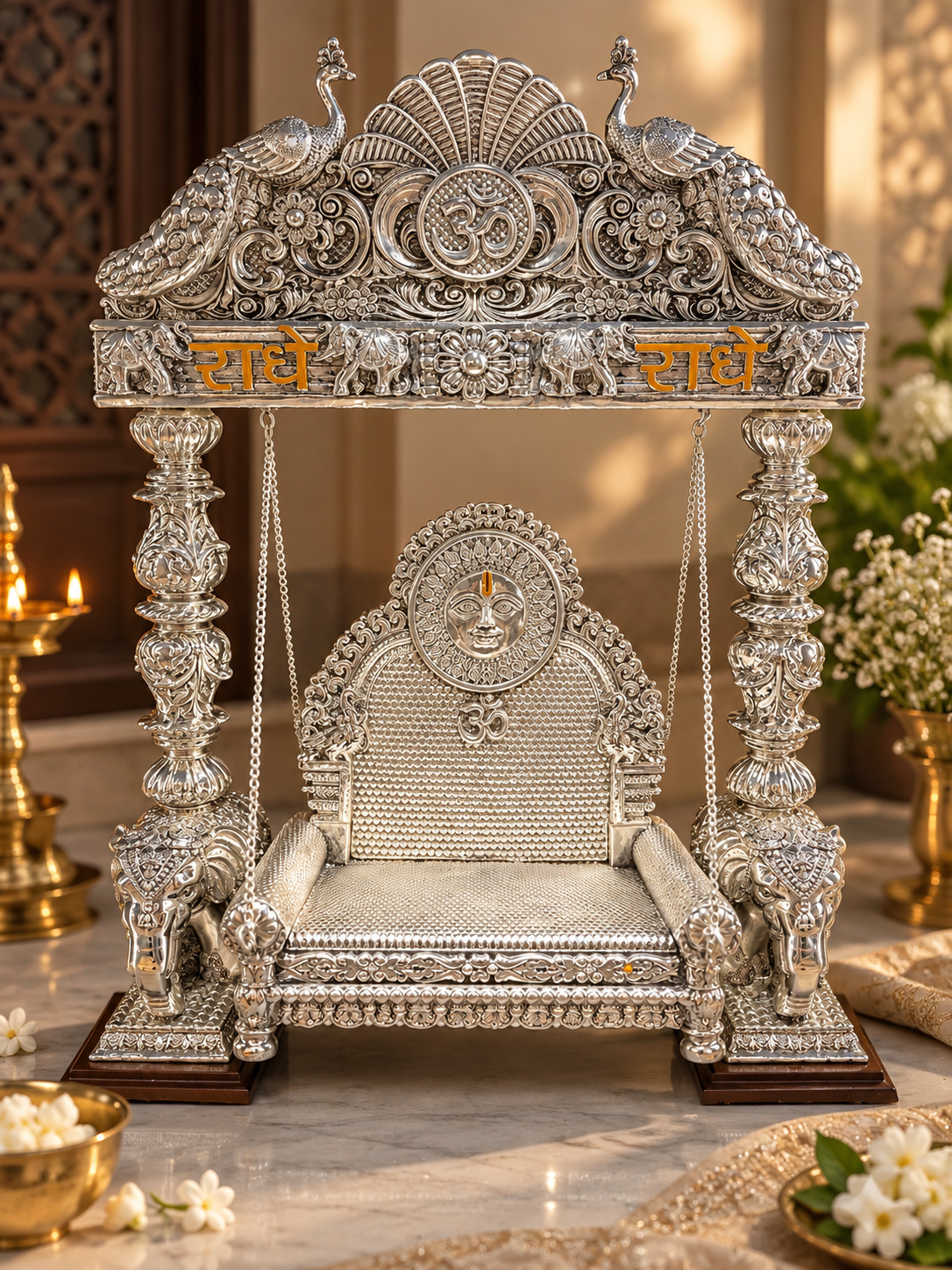 Silver Laddu Gopal Jhulla