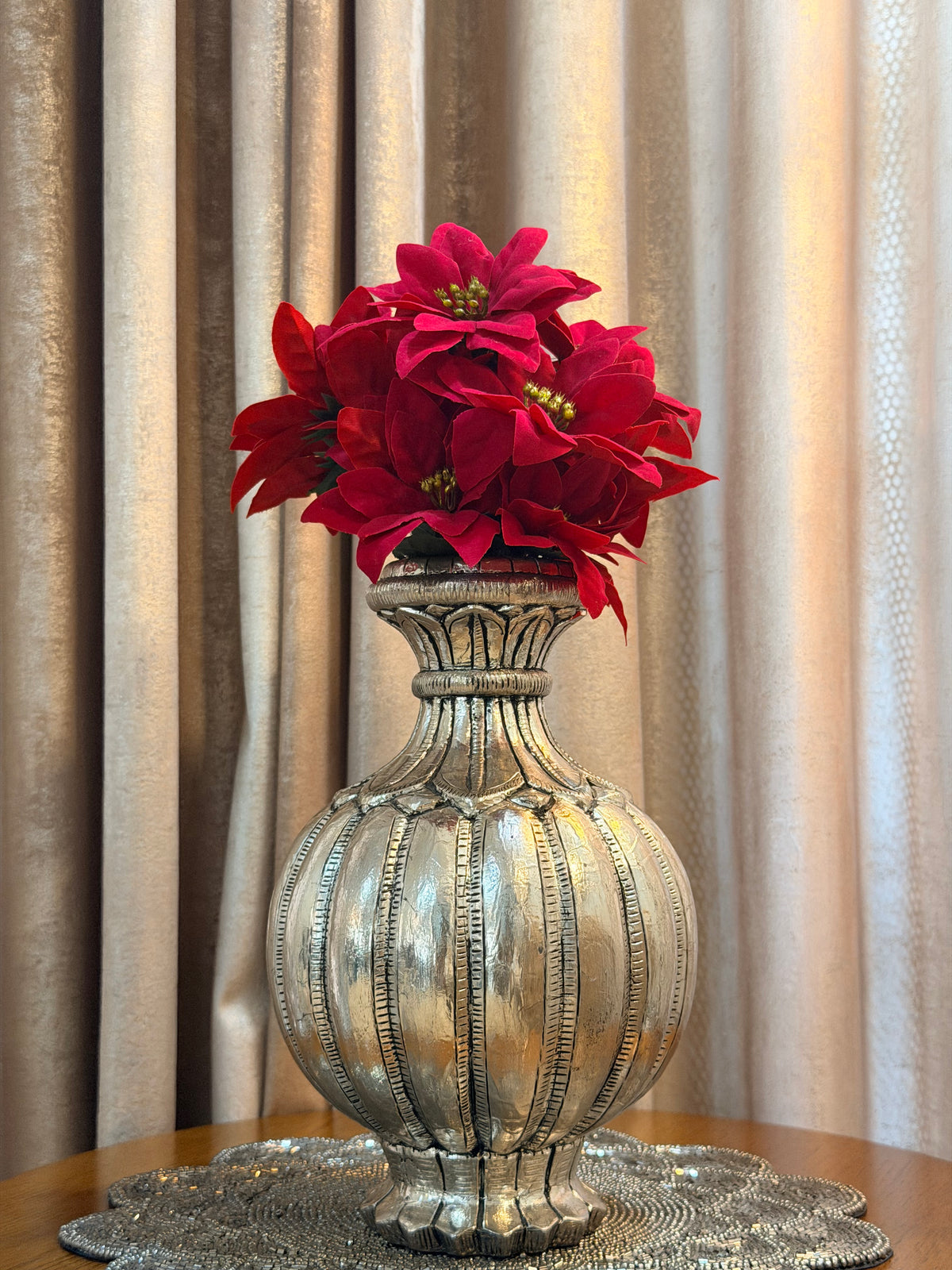 Silver Round Vase