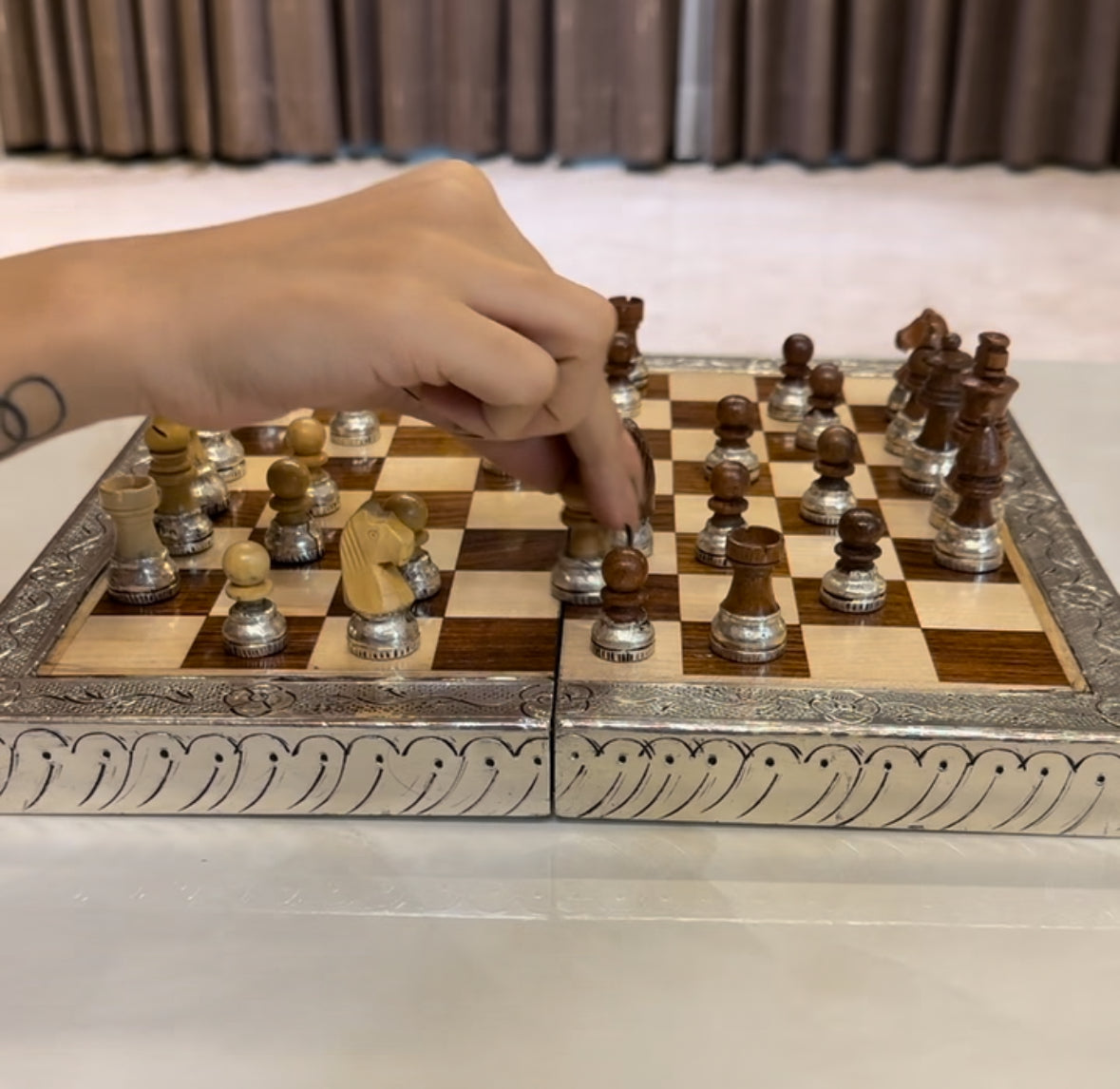 SIlver Chess Board