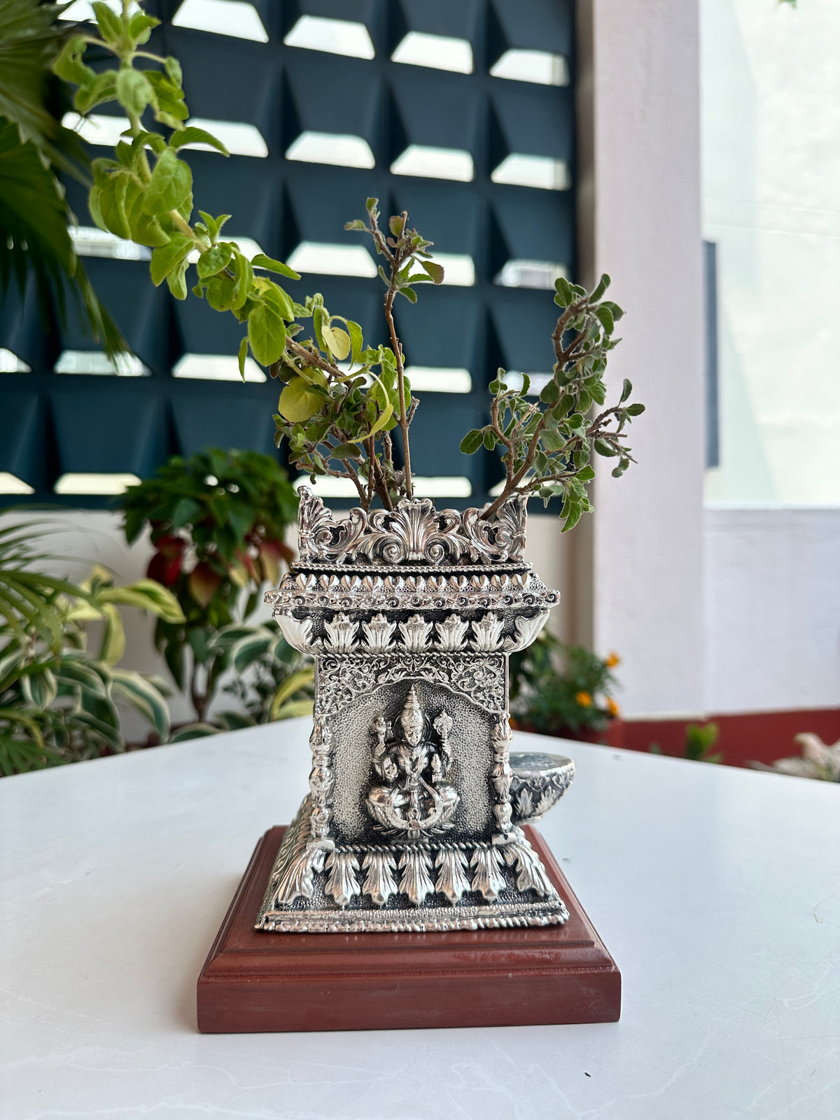 Silver Tulsi Pot