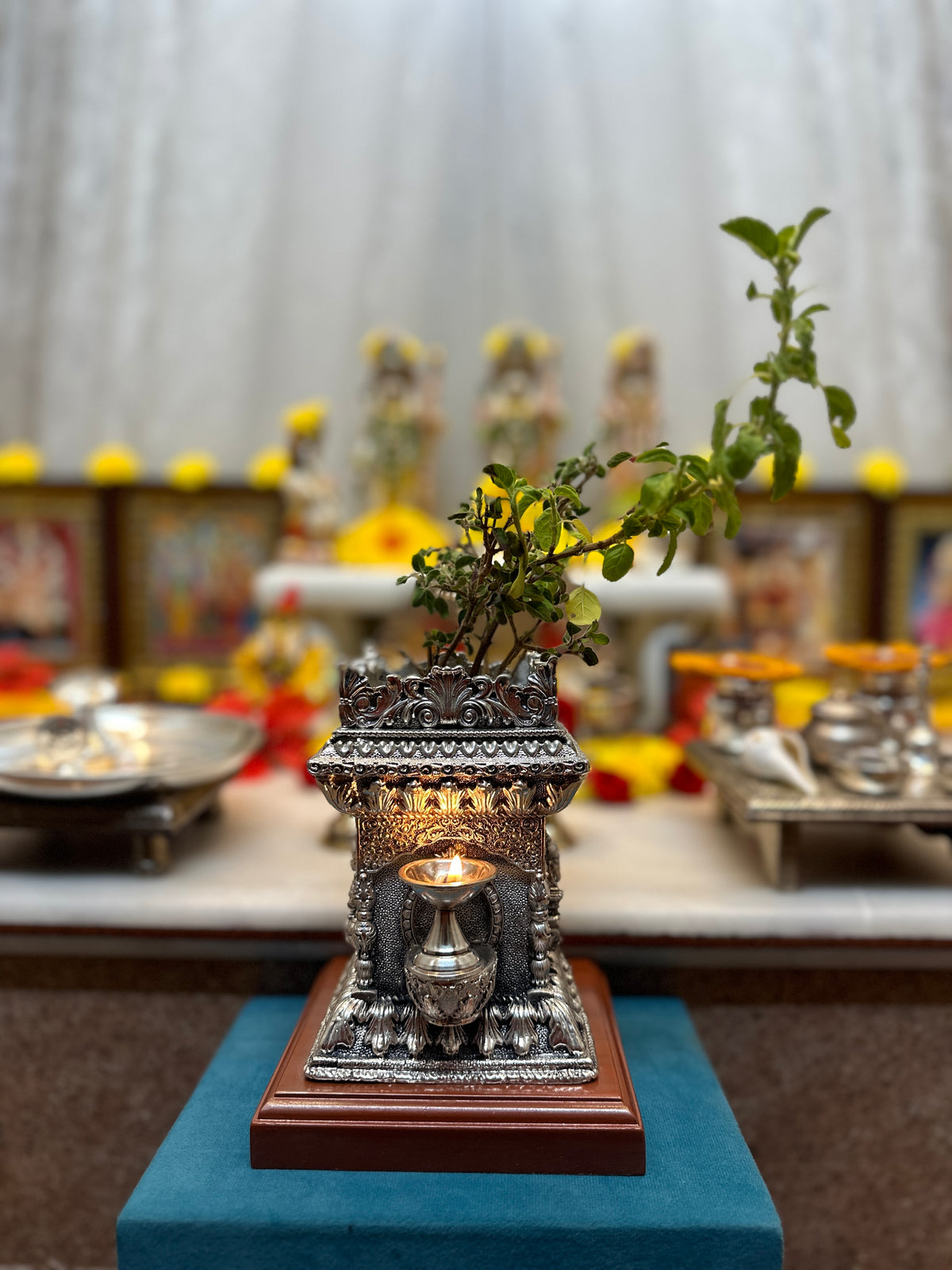Silver Tulsi Pot