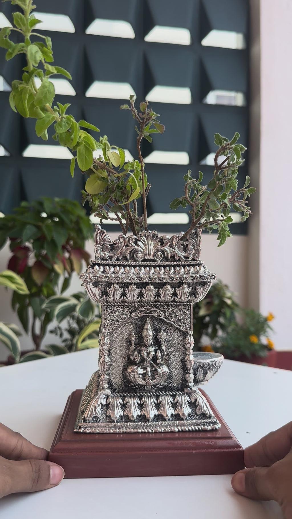 Silver Tulsi Pot
