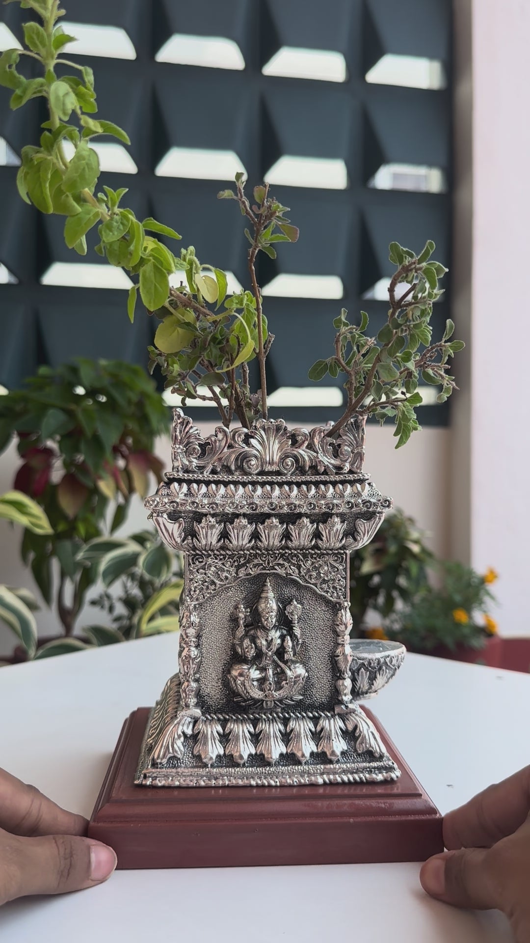 Silver Tulsi Pot