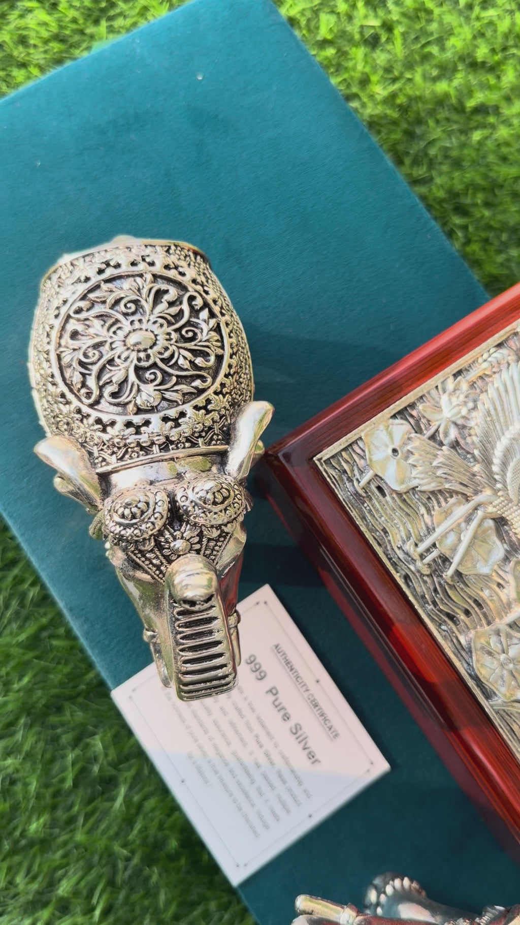 Silver Elephant Pair and Swan Box Set