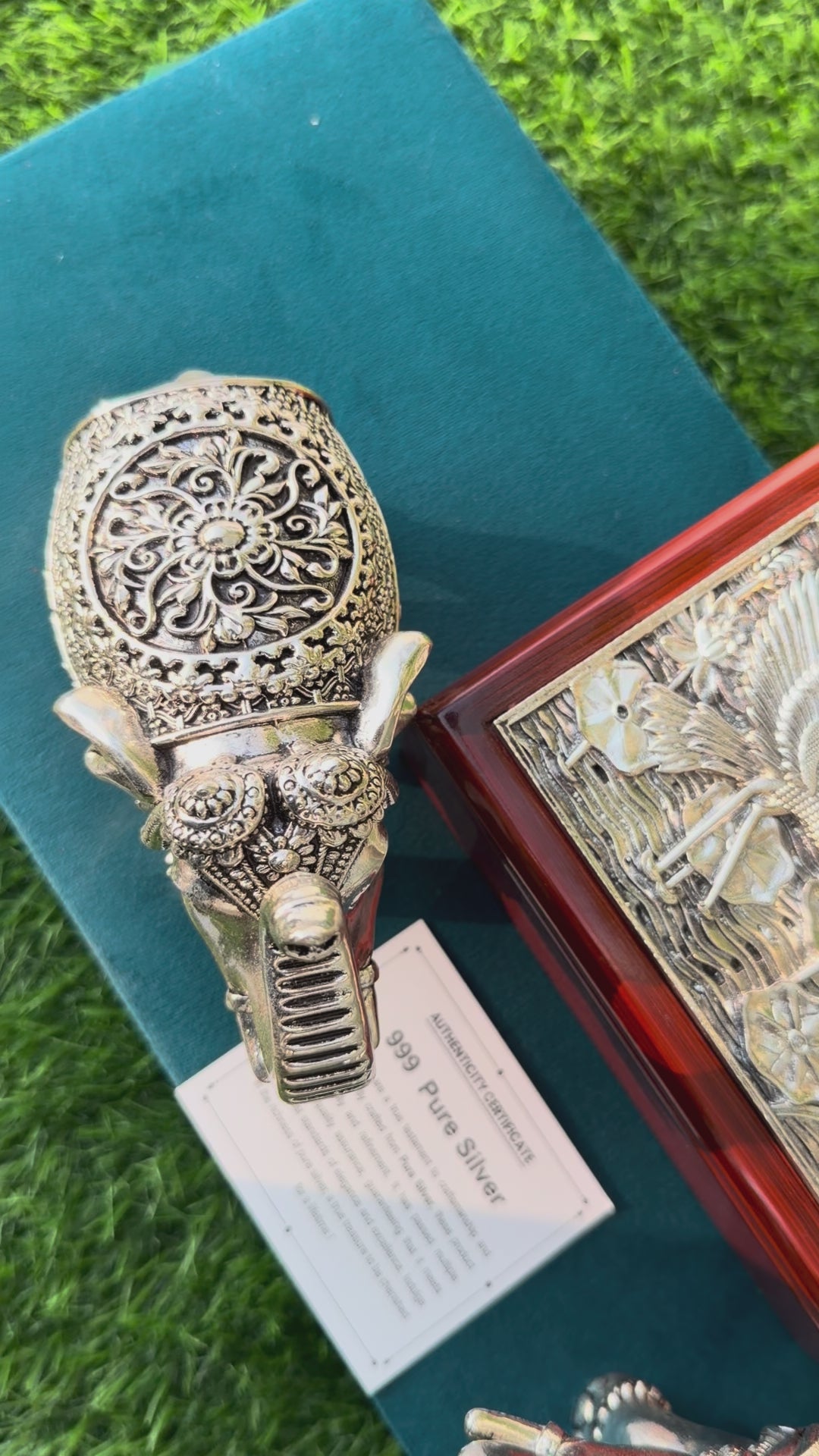 Silver Elephant Pair and Swan Box Set