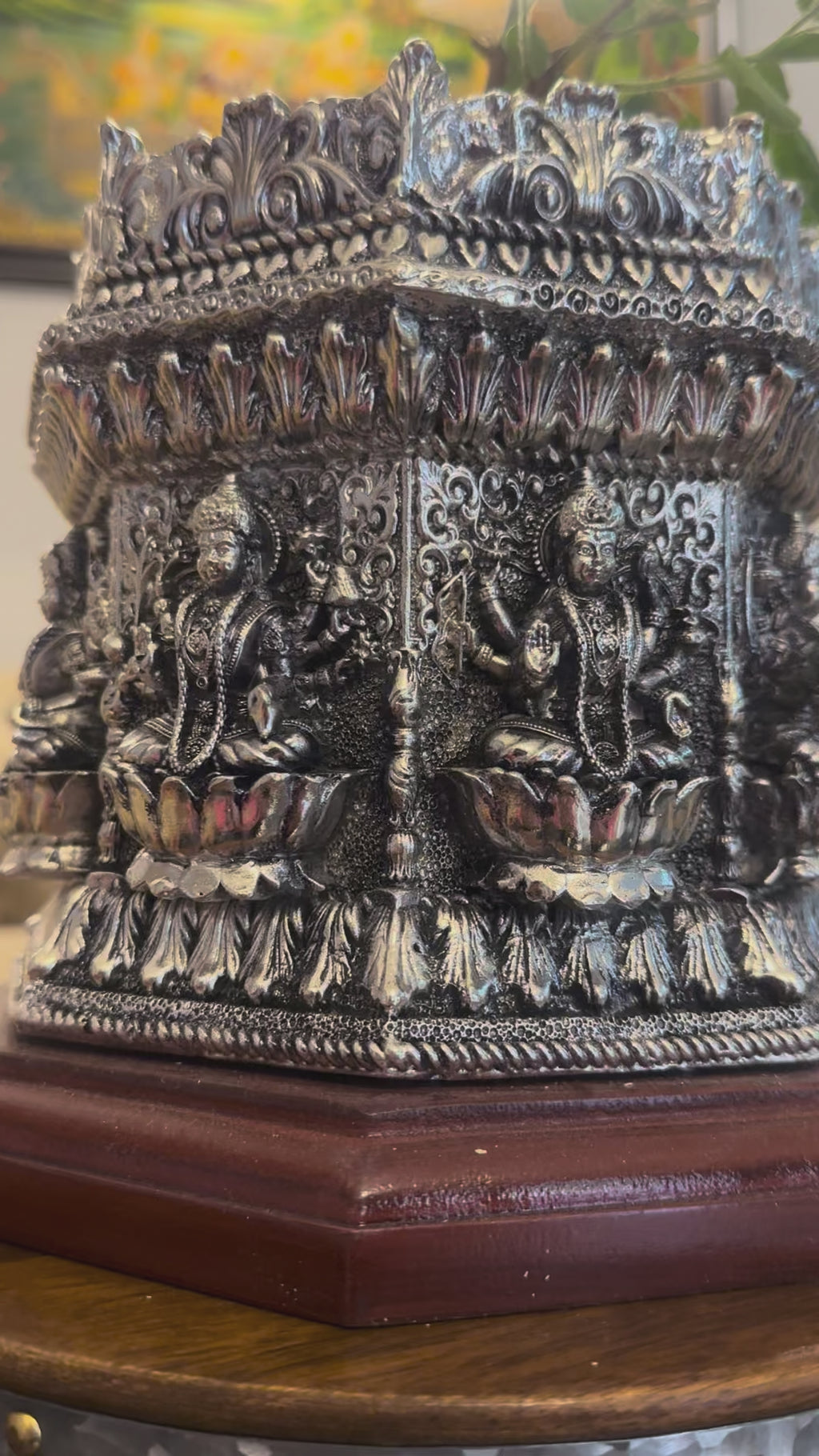 SIlver Ashthlaxmi Tulsi Pot