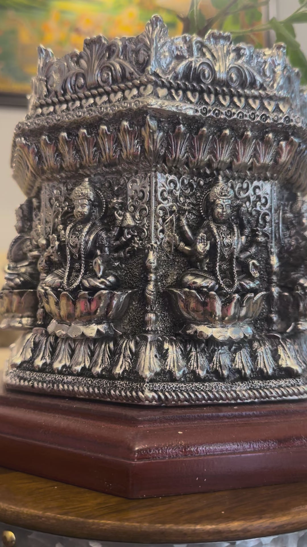 SIlver Ashthlaxmi Tulsi Pot