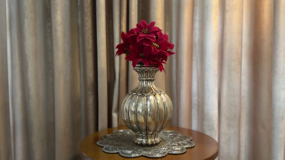 Silver Round Vase
