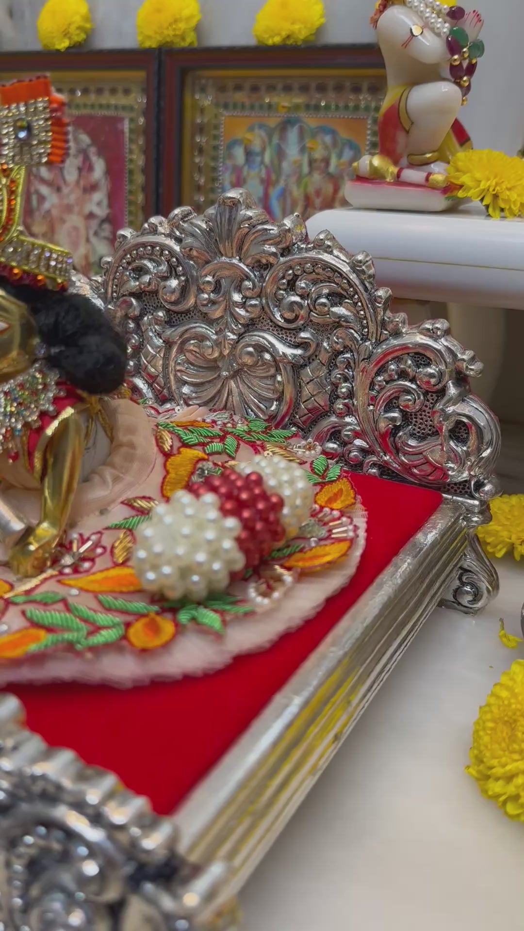 Silver Laddu Gopal Bed Big