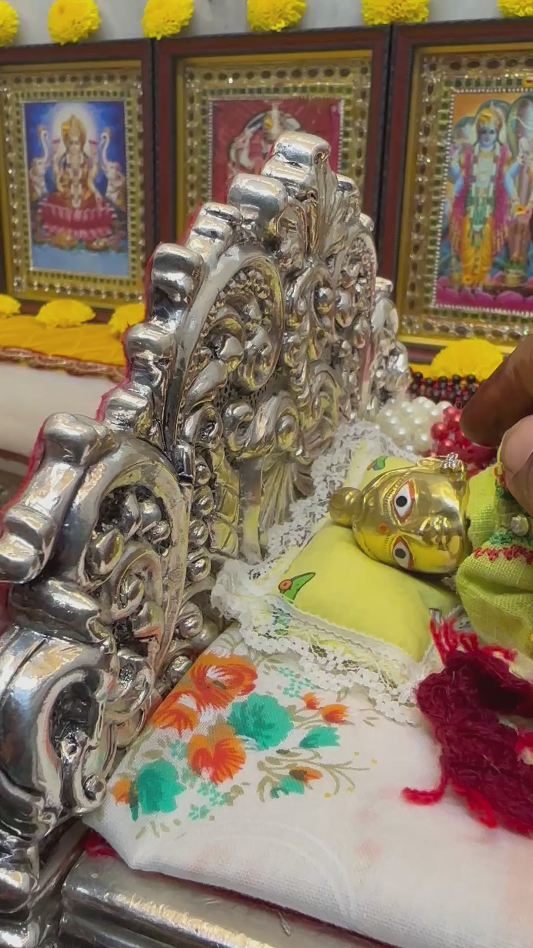 Silver Laddu Gopal Bed Big